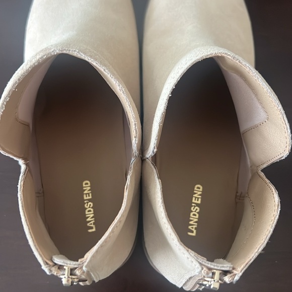 Lands End Cream Suede Ankle Boots - Picture 4 of 5